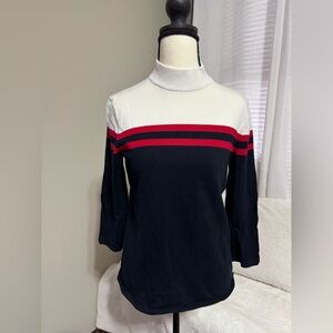 Tommy Hilfiger Colorblock Stripe Turtleneck Sweater Size S